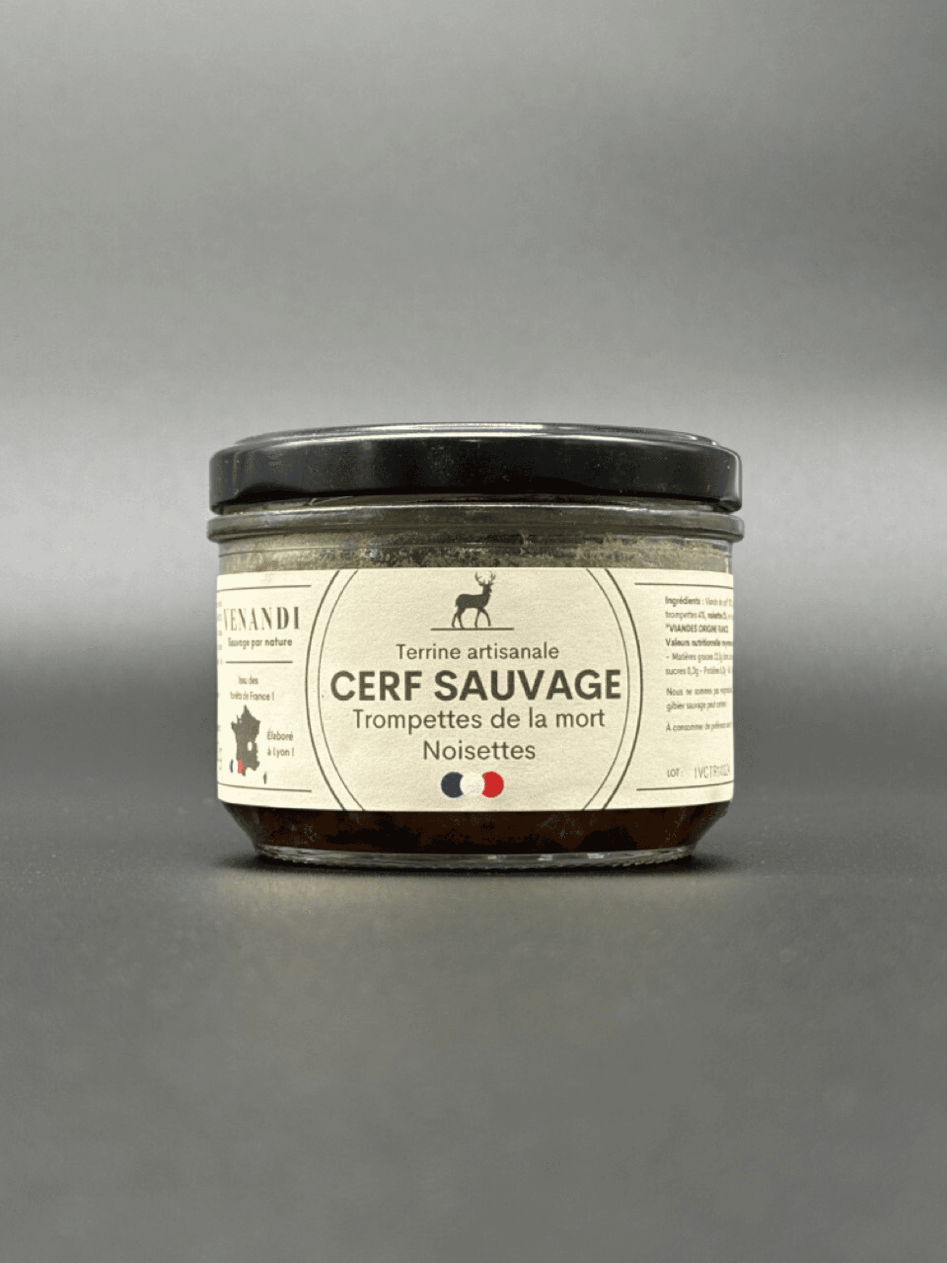 Terrine – Cerf Sauvage 100% Français / Trompettes de la mort et Noisettes
