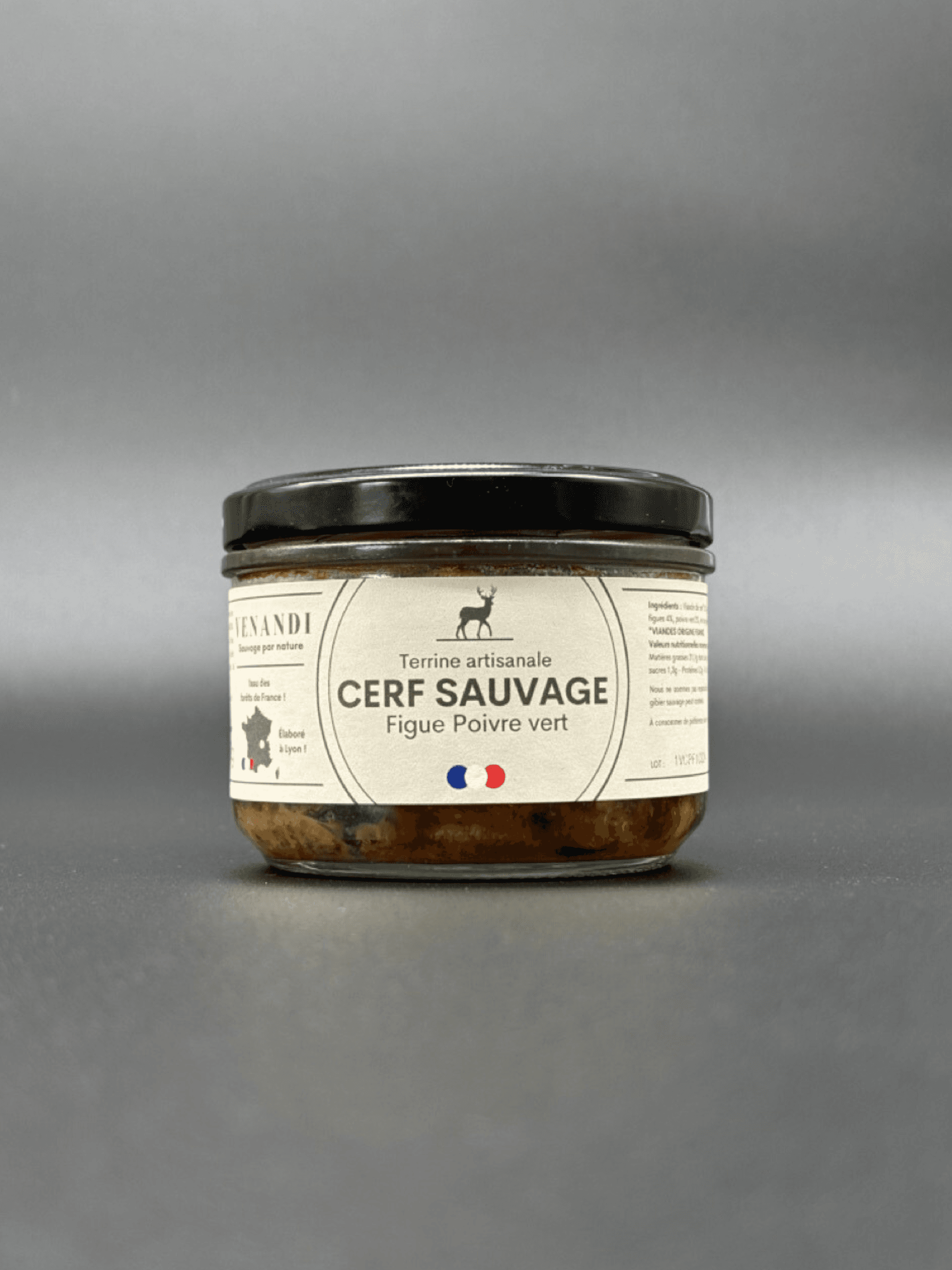 Terrine – Cerf Sauvage 100% Français / Figues et Poivre vert - Photo 1 sur 2