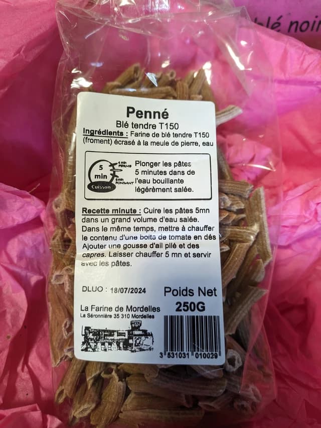 Pâtes pêne nature