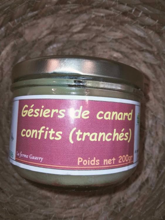Gésiers de canard confit tranchés