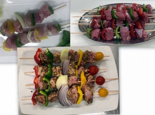 PACK ETE - 12 BROCHETTES - AGNEAU - POULET - LAPIN - Photo 1 sur 1
